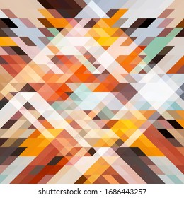 Orange white geometric background.  Colorful polygonal texture for web design or paper card. Abstract pattern square tile. Scientific technological theme backdrop. Vivid tile element digital wallpaper