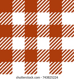 Orange and White Gingham Tablecloth Seamless Pattern