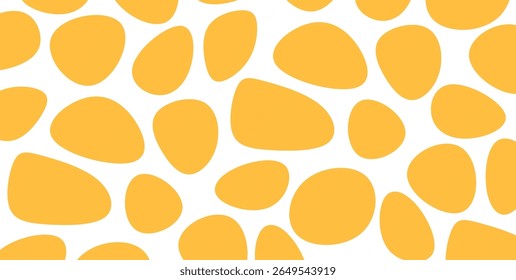 Orange and White Giraffe Pattern. Animal Skin Seamless Pattern For Print, Textile, Packaging. Black and White Vector Illustration.