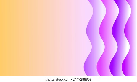 Espacio de degradado blanco anaranjado con fondo de ondas de capas de color rosa púrpura	