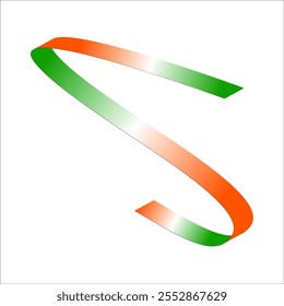 orange white green flag gradient ribbon vector eps