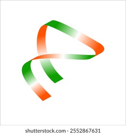 orange white green flag gradient ribbon vector eps