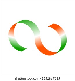 orange white green flag gradient ribbon vector eps