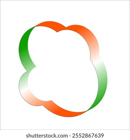 orange white green flag gradient ribbon vector eps