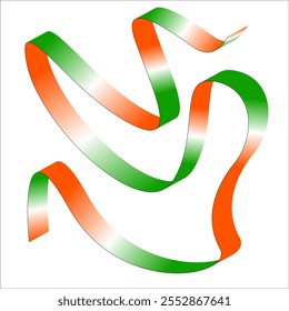 eps de vetor de faixa de gradiente de sinalizador verde branco laranja