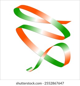 orange white green flag gradient ribbon vector eps