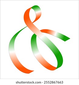 Naranja Blanco Verde Bandera Gradiente Cinta Vector EPS