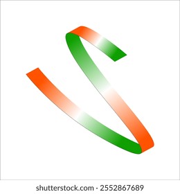 orange white green flag gradient ribbon vector eps