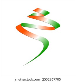 orange white green flag gradient ribbon vector eps