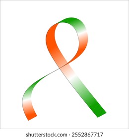 orange white green flag gradient ribbon vector eps