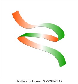 orange white green flag gradient ribbon vector eps