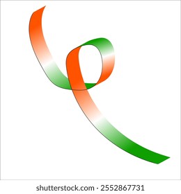 Naranja Blanco Verde Bandera Gradiente Cinta Vector EPS