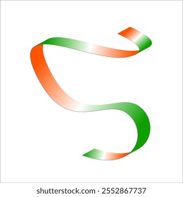 orange white green flag gradient ribbon vector eps