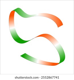 orange white green flag gradient ribbon vector eps