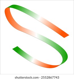 orange white green flag gradient ribbon vector eps
