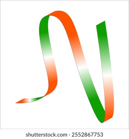 orange white green flag gradient ribbon vector eps