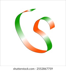 orange white green flag gradient ribbon vector eps