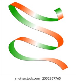 orange white green flag gradient ribbon vector eps