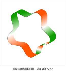 orange white green flag gradient ribbon vector eps