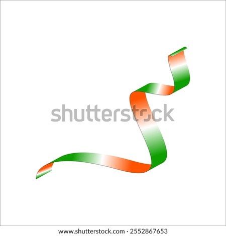 orange white green flag gradient ribbon vector eps