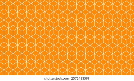 Orange and white honeycomb seamless pattern as a background