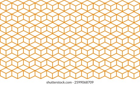 Orange and white honeycomb seamless pattern as a background	