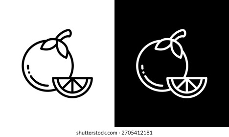 Diseño de conjunto de iconos blanco anaranjado