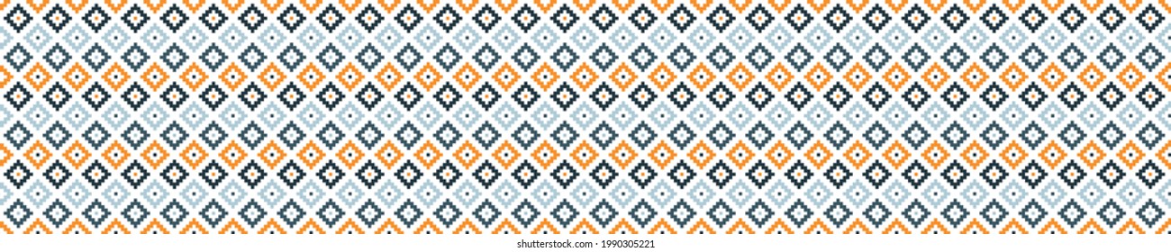 Orange and white kilim seamless pattern