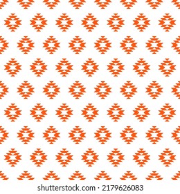 Patrón sin fisuras naranja y blanco. Patrón de diseño azteca.