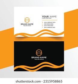 orange and white minimal business card design