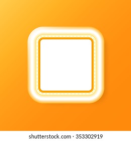 Orange and white modern blank frame. Vector