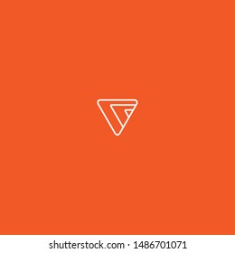 orange and white play button icon multiple triangles
