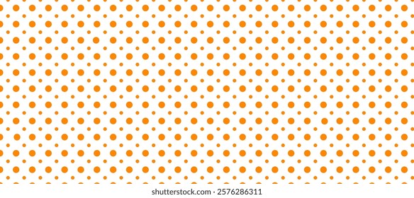 Orange and white polka dots pattern background