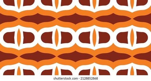 Diseño de fondo de motivos retro naranja y blanco. Color naranja y blanco. Moqueta, papel pintado, ropa, envoltura, tela, cubierta, textil