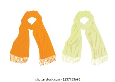 Orange and white scarf. vector illustration