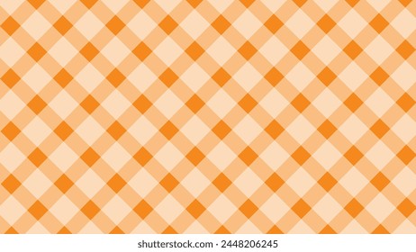 Orange and white seamless pattern diagonal checkered background