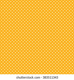 orange with white seamless tiny polka dot pattern vector illustration