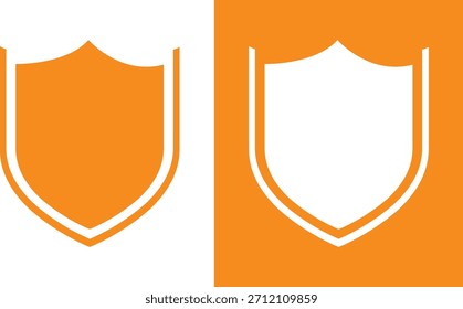 Orange and White Shield Icons for Security and Protection