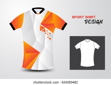 Orange and white sport shirt design polygon vector illustration, t-shirt graphic design