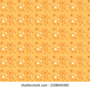 orange-weiße Sterne nahtloses Muster