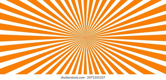 Orange and white sunburst background with rays