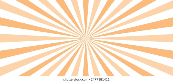 Fondo naranja y blanco del sunburst con los rayos