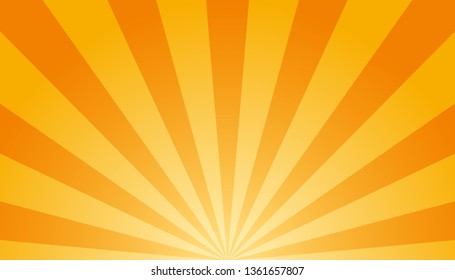 Orange And White Sunburst Background - Vector Illustration