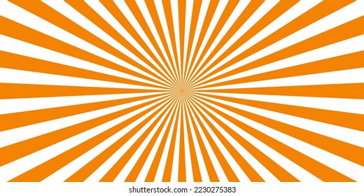 Orange and white sunburst rays background