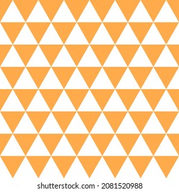 Orange and white triangles, seamless pattern background. Vector illustration.
