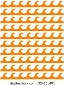 Orange and white waves art