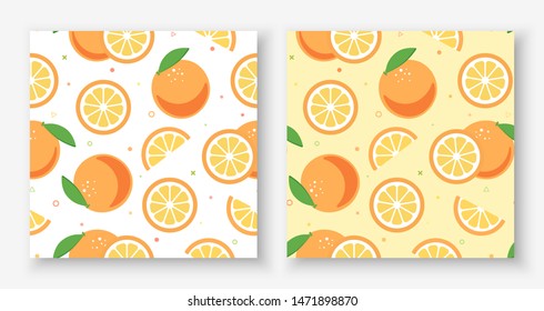 Orange white and yellow background with seamless pattern