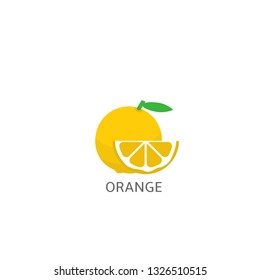 Orange. Whole Orange fruit and slice over white background Vector illustration