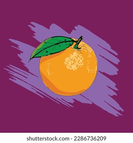 Orange whole and slices of oranges. Vector illustration of oranges. Fully editable handmade mesh.