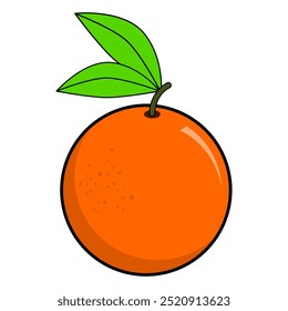 orange. whole orange. vector illustration. flat style. fruit theme. vitamin c. orange flavored food. orange flavored drink.